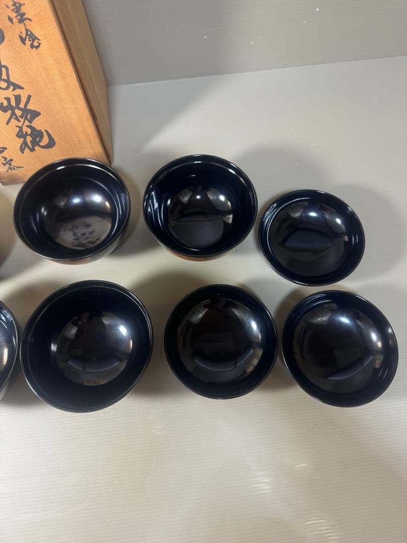2547 会津塗り お吸い物椀　5客　未使用
