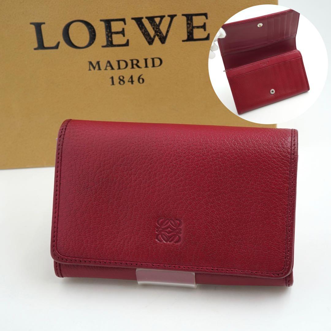 ✨極上美品✨　ロエベ　ミニ財布　二つ折り　アナグラム　アマソナ　南京錠　レザー