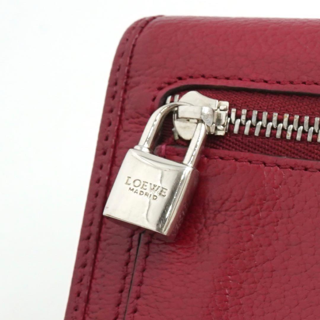 ✨極上美品✨　ロエベ　ミニ財布　二つ折り　アナグラム　アマソナ　南京錠　レザー