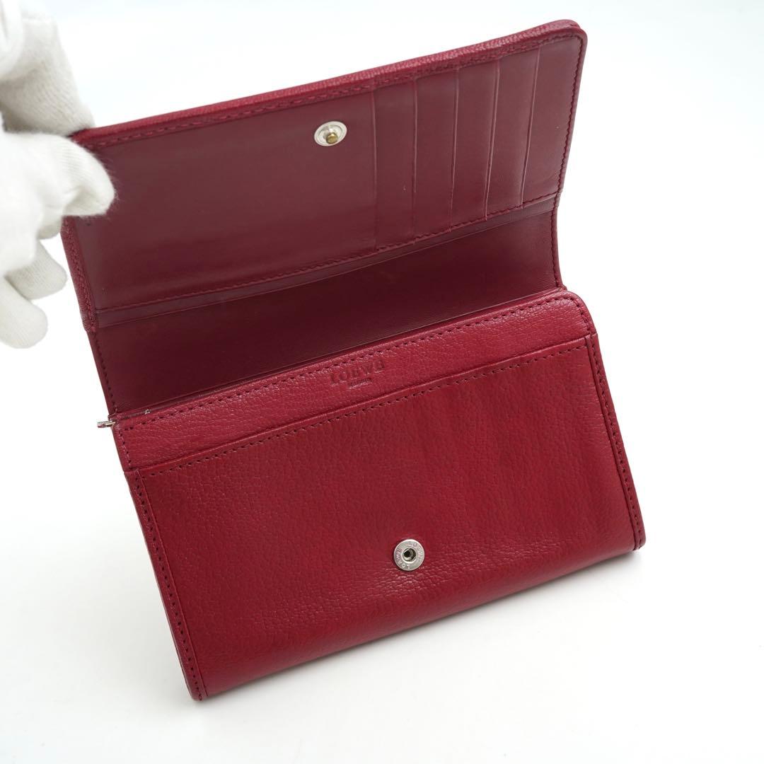 ✨極上美品✨　ロエベ　ミニ財布　二つ折り　アナグラム　アマソナ　南京錠　レザー