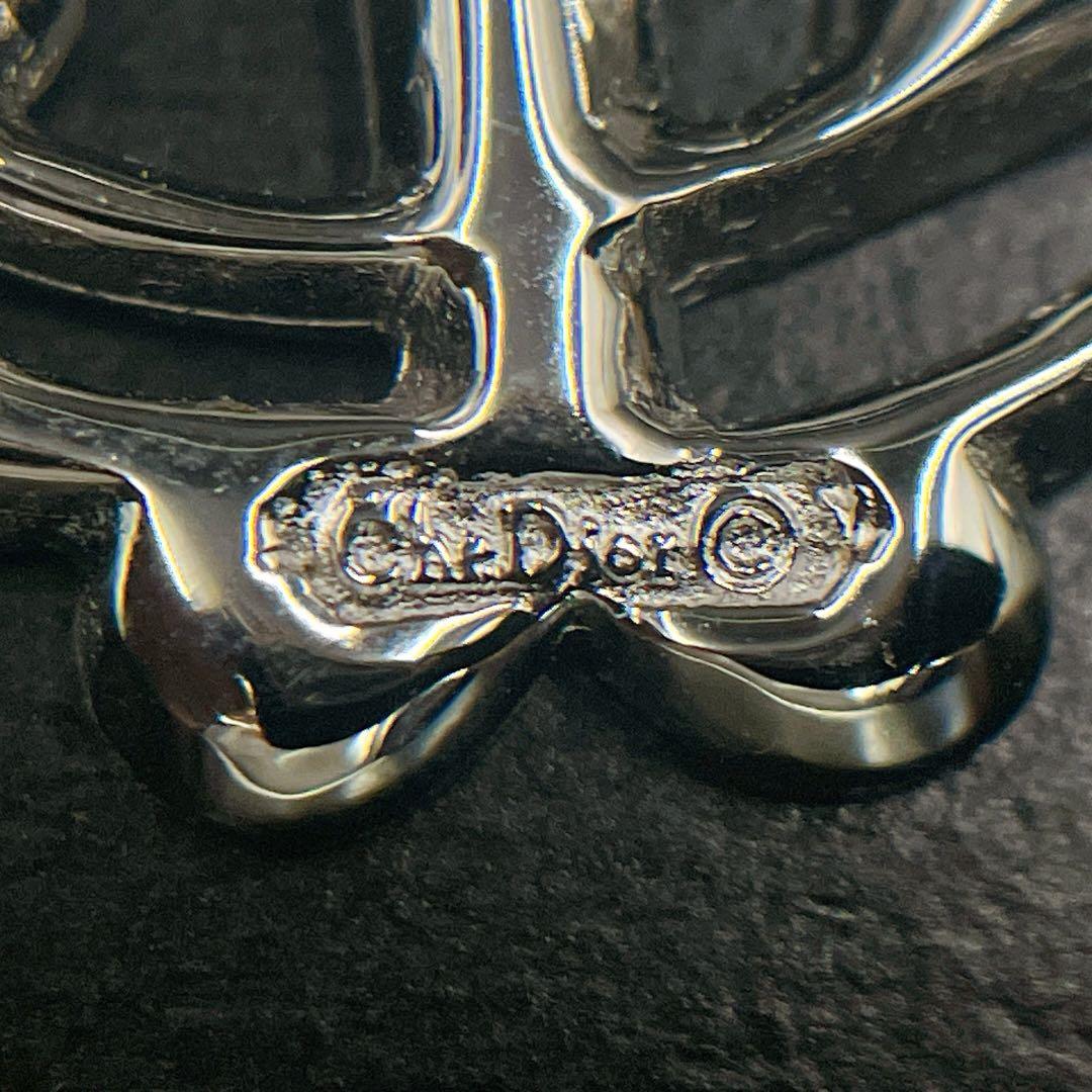 オールド　ディオール　エンブレムロゴ　ピンブローチ　コサージュ　ストーン付