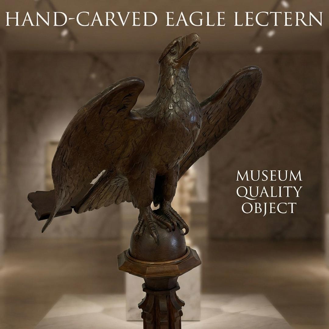 【希少】アンティーク 聖書台 木製 イーグル 教会什器
