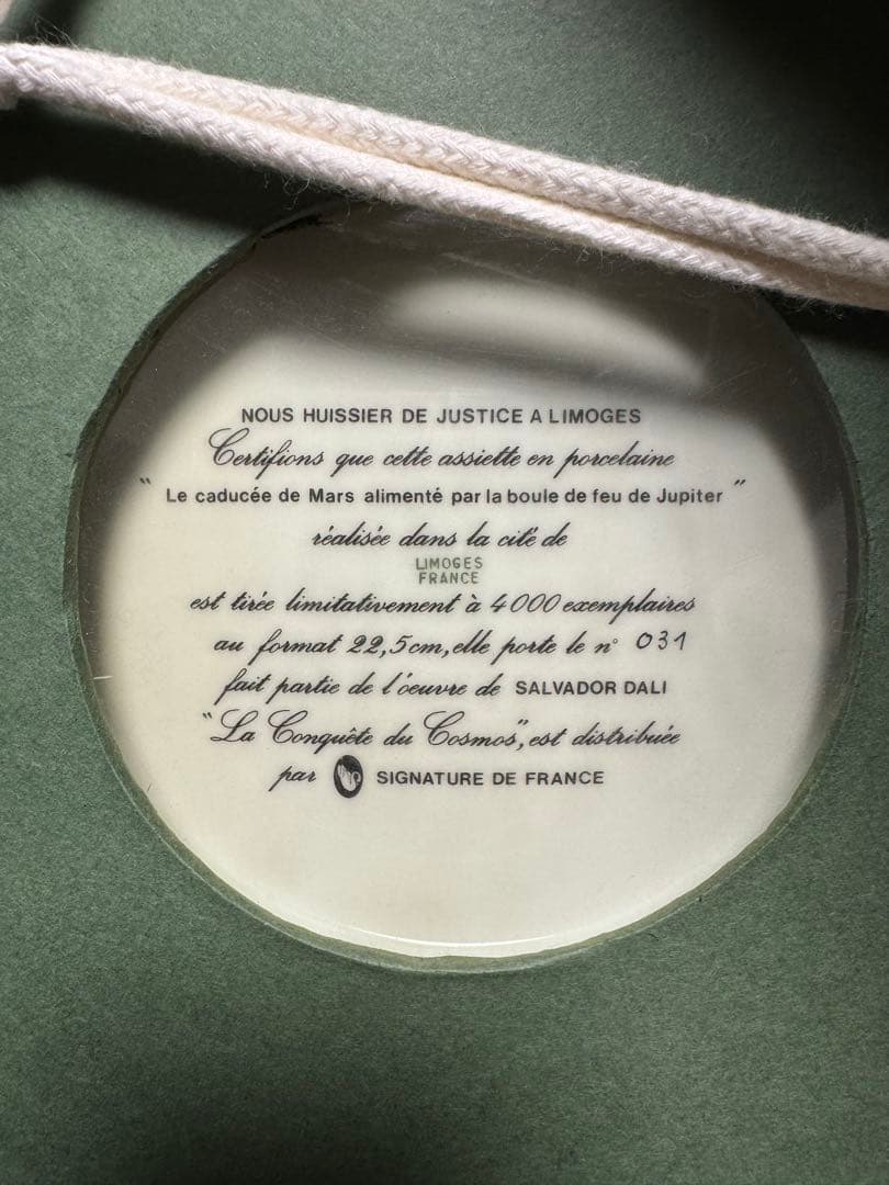 サルバドール・ダリ 限定磁器プレート 額装 リモージュ 元箱付