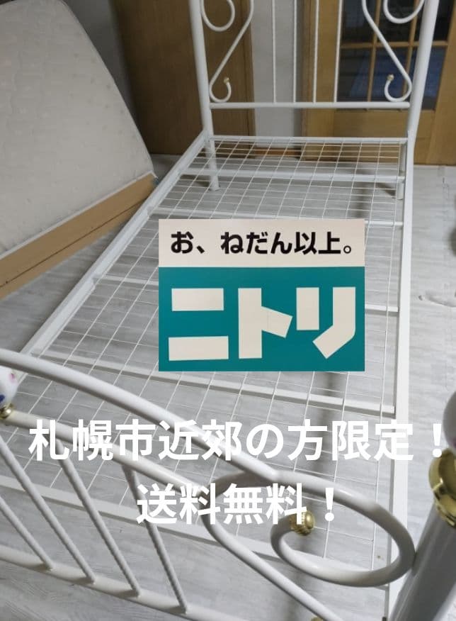 札幌市近郊の方限定！送料無料！ニトリ お姫様ベッド シングルパイプベッド