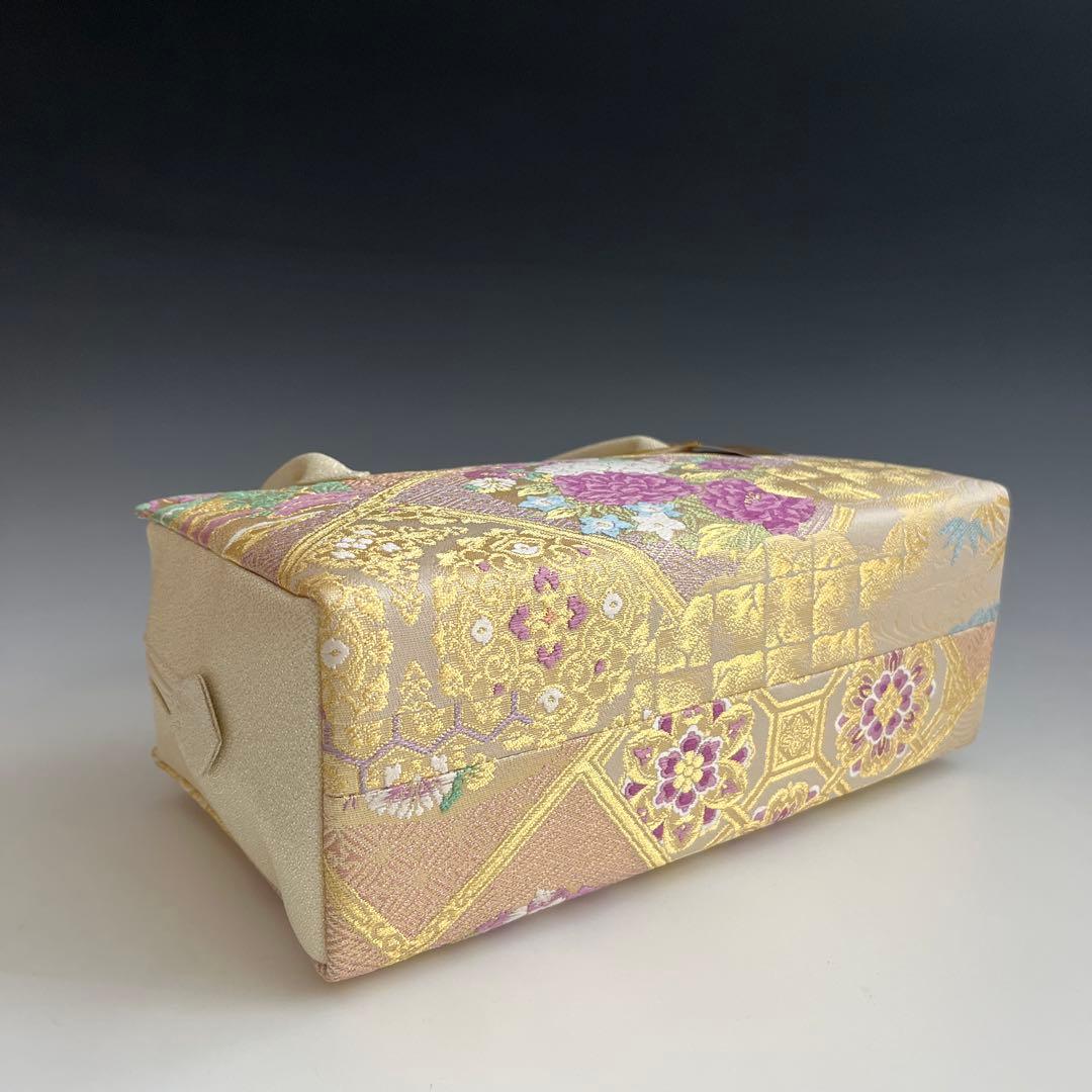 新品未使用品　京都 西陣織正絹帯地使用　利休バッグお茶席　25904