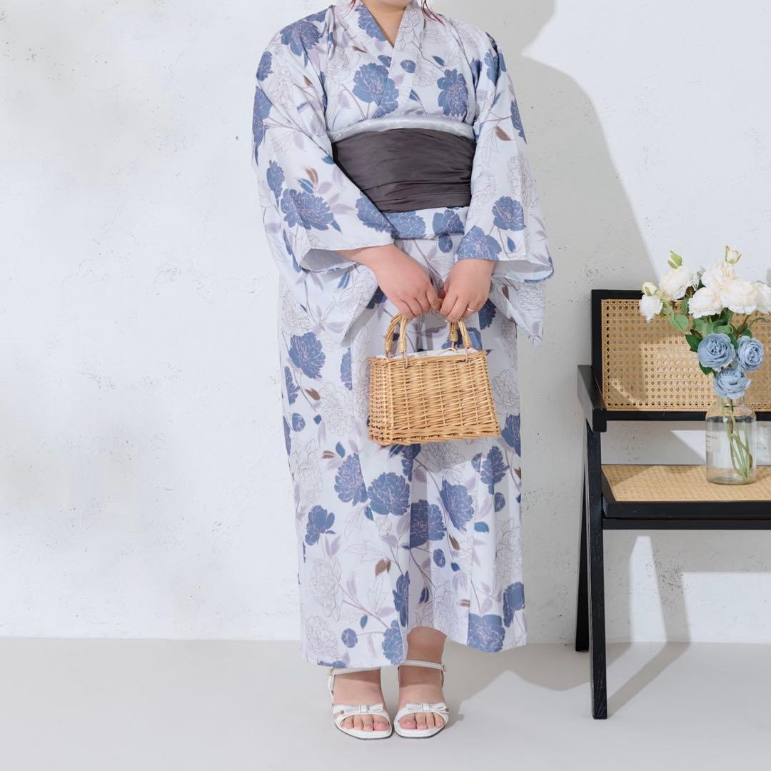 大きいサイズ　浴衣　付属帯つき Louiosy