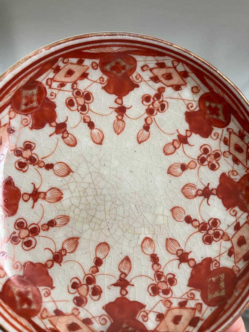 九谷★古九谷★蓋もの★煮物碗★赤絵金彩★窓絵★人物花鳥文★骨董★アンティーク