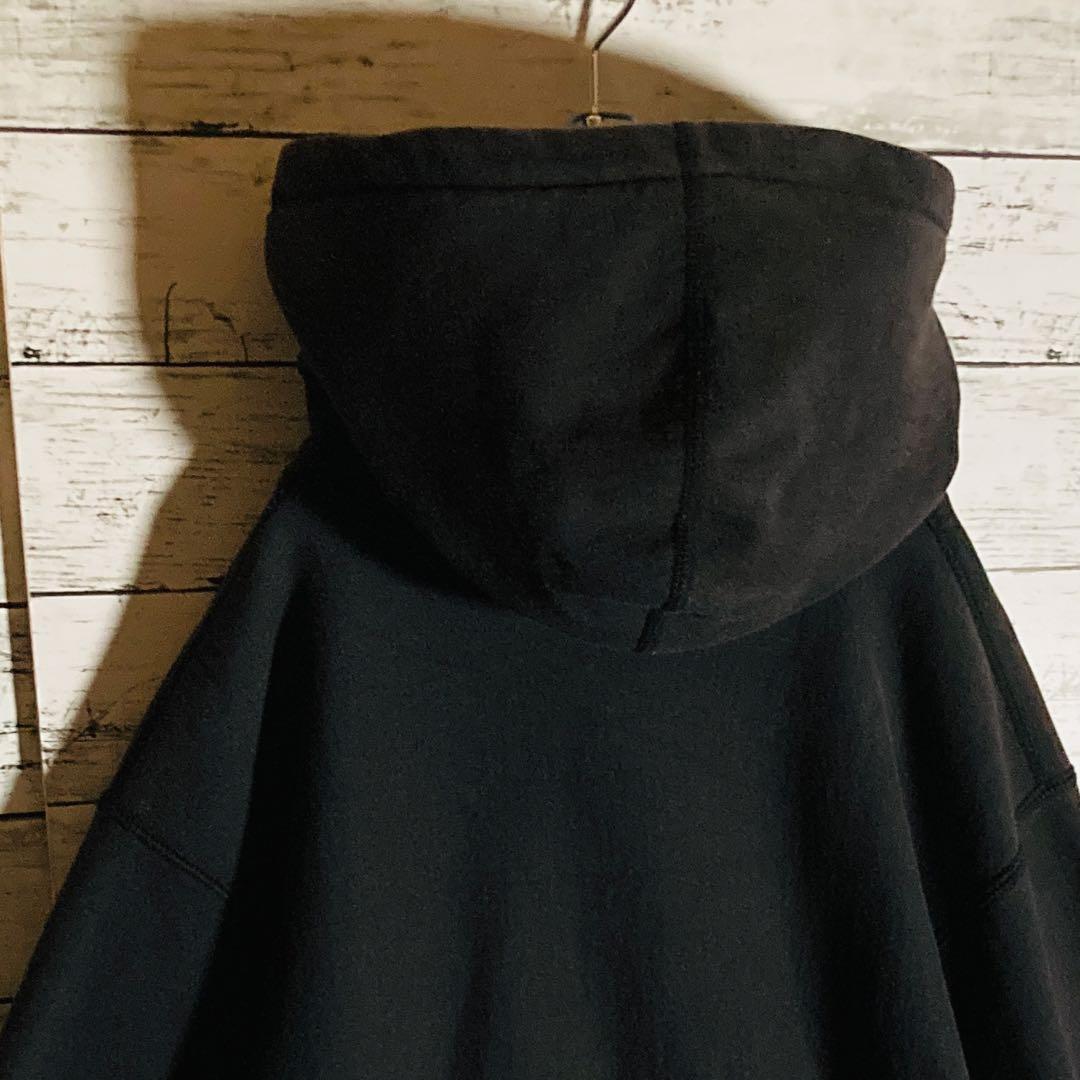 【オーバーサイズ】シュプリーム☆センターマイクロ刺繍ロゴ　パーカー　正規品鑑定済