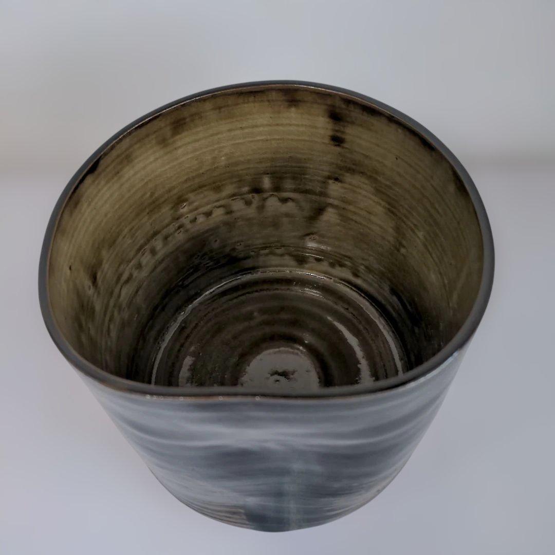 【美品】高取焼　14代 亀井味楽作　管耳つき水差し　共箱　茶道具