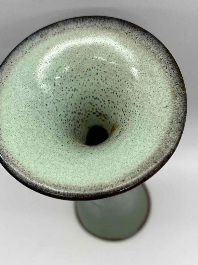 金から元時代　鈞窯　月白釉観音浄瓶　旧家蔵出し　窯変釉　唐物(C-44)