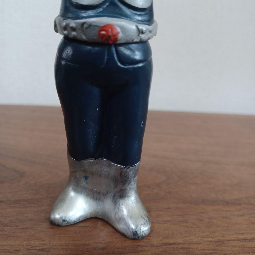 当時物　無版権　「仮面ライダー」鉛筆削り付きの希少ソフビフィギュア