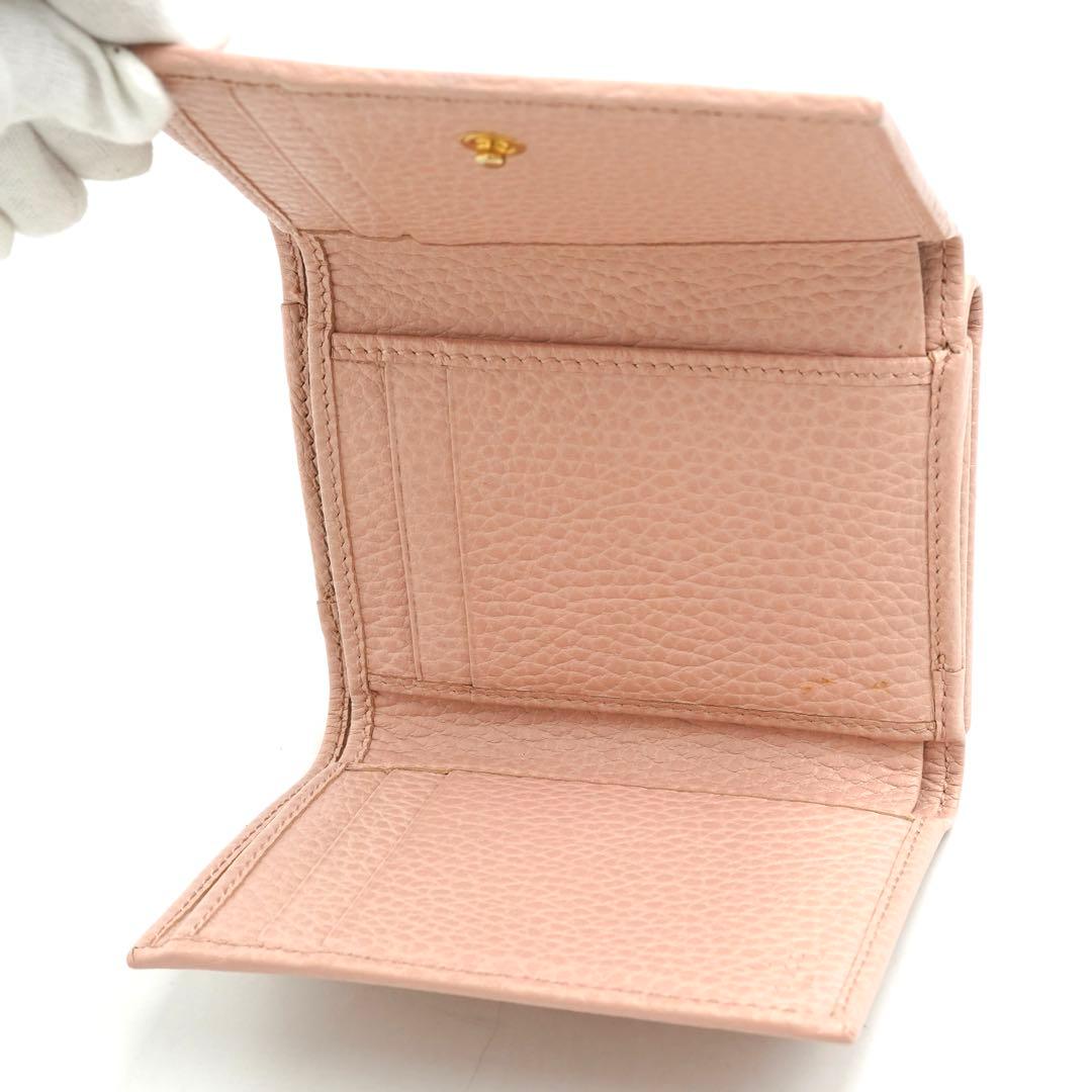 ✨新品未使用✨　GUCCI ミニ財布　マーモント GGロゴ 　三つ折り ピンク