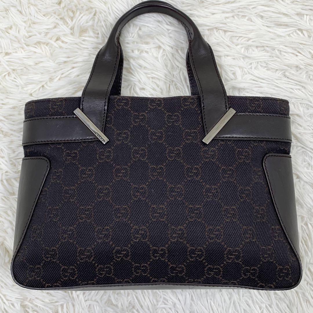 【✨極美品✨】グッチ ハンドバッグ GGキャンバス レザー ブラウン