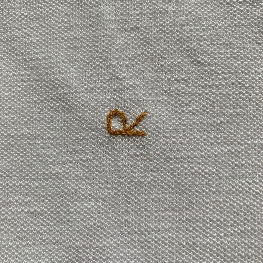 45R カノコのMキャミポロ ワイドポロ　ホワイト　R 刺繍　45rpm