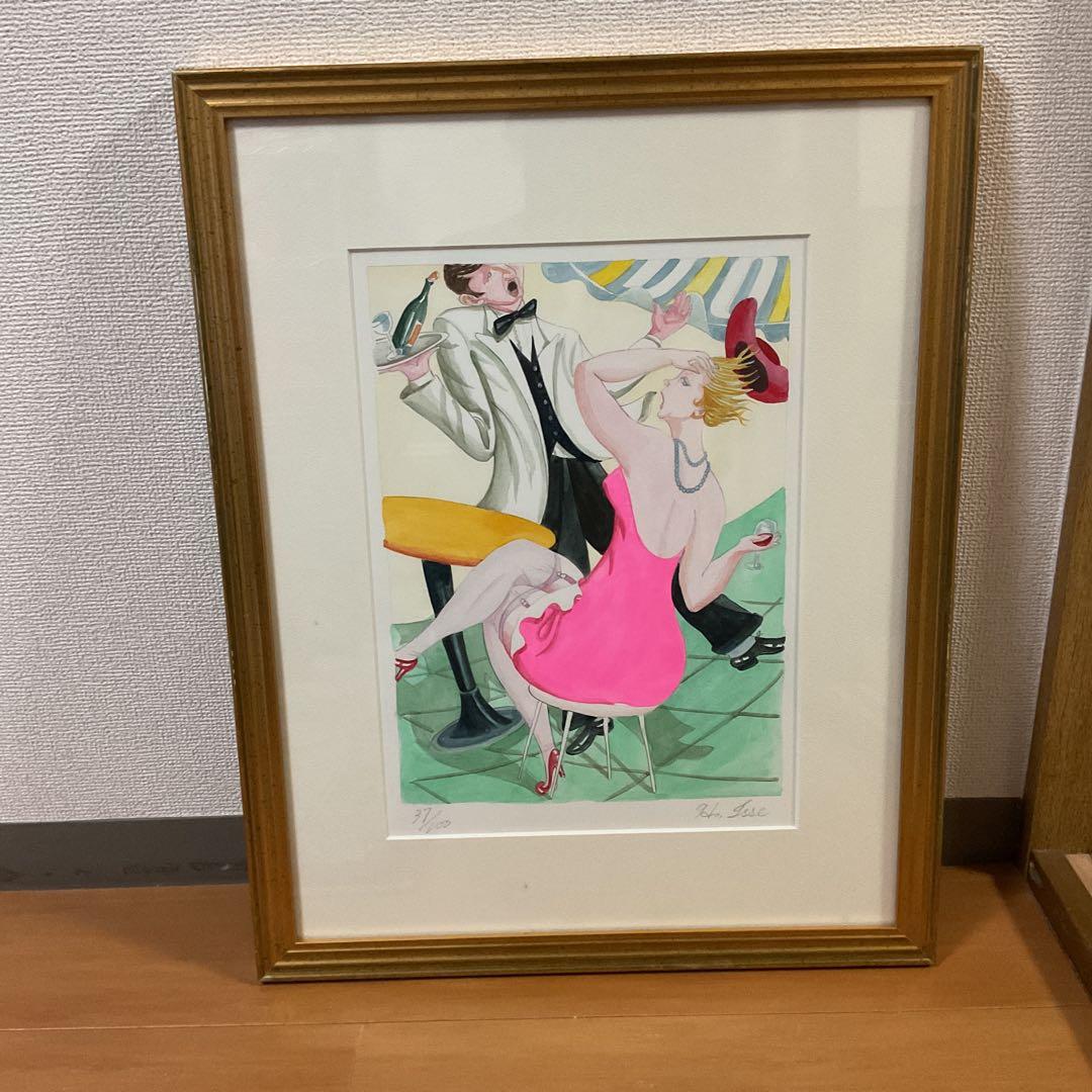 浜松一誓 春風 4号 自筆サイン在 37/100 額装全面ガラス