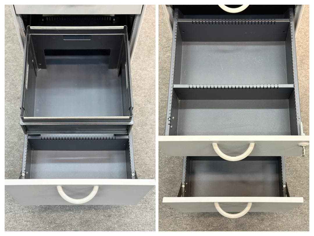 vitra/アドホック　PCシステムデスク/ゲーミングテーブル　袖机・鍵付き