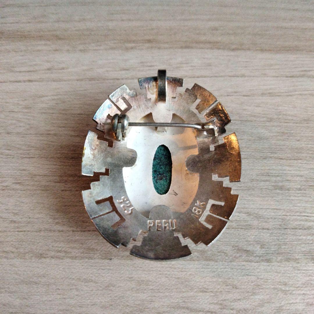 925/18K PERU デザイン ブローチ ペンダント