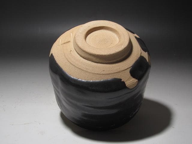 ☆　北大路魯山人　瀬戸黒茶碗☆y474