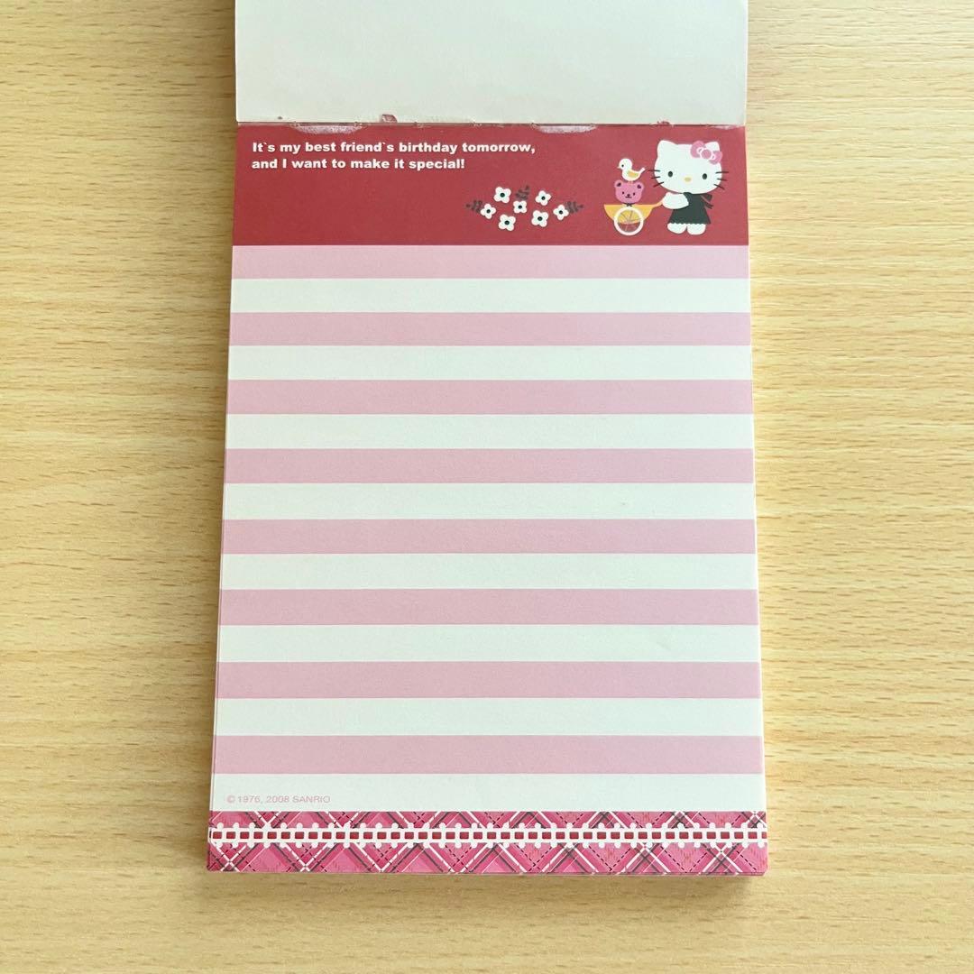 【超激レア！】平成レトロ！ ハローキティ メモ帳　　メモパッド　チェック柄
