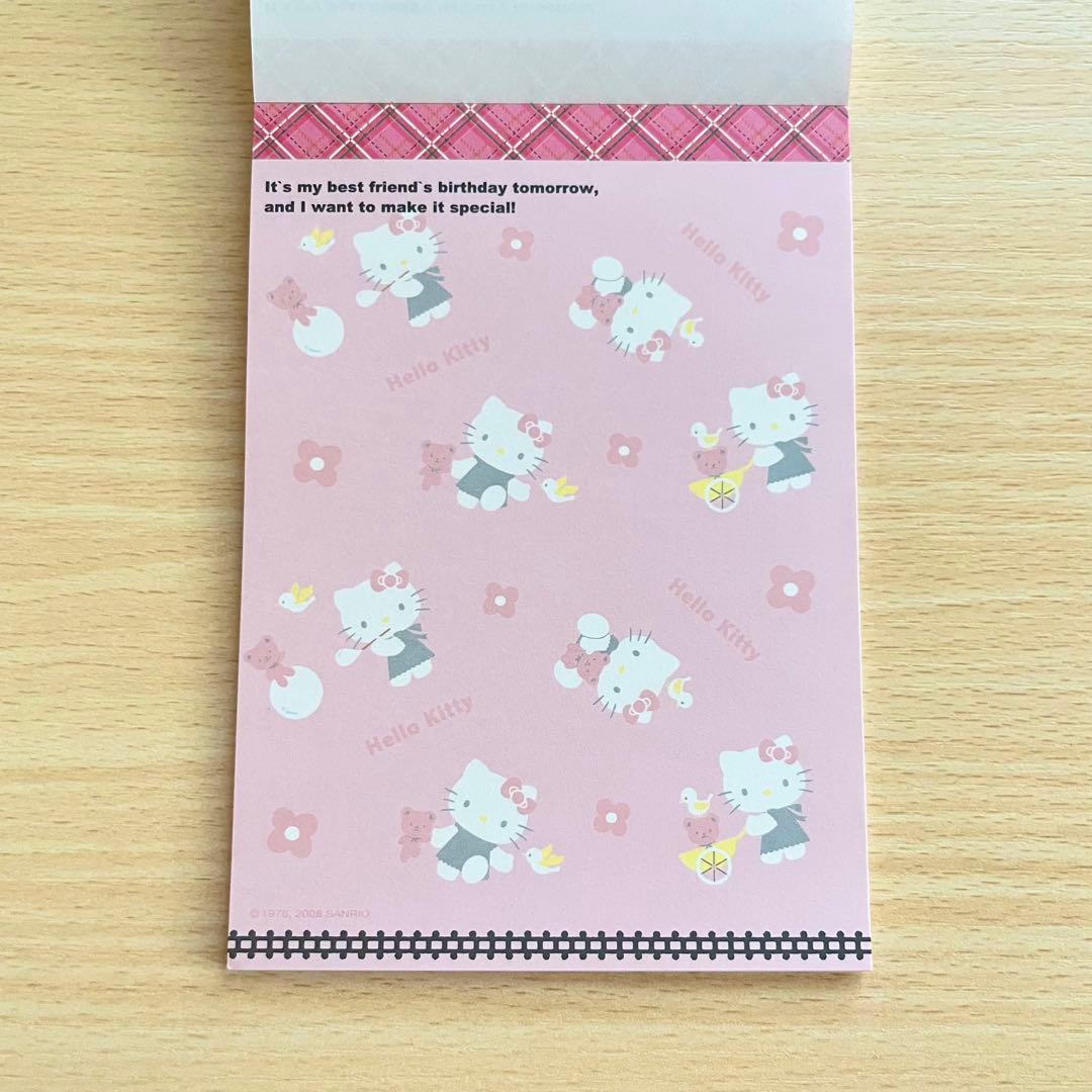 【超激レア！】平成レトロ！ ハローキティ メモ帳　　メモパッド　チェック柄