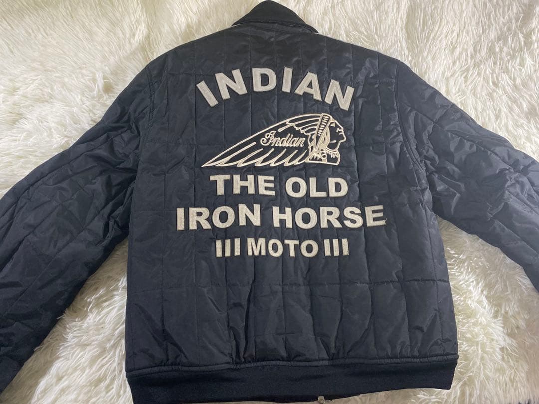 【定番】INDIAN MOTORCYCLEボア裏地シングルライダースLWサイズ黒