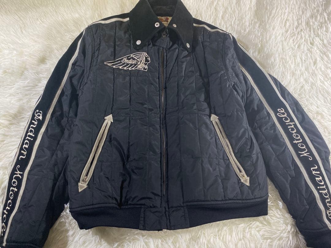 【定番】INDIAN MOTORCYCLEボア裏地シングルライダースLWサイズ黒