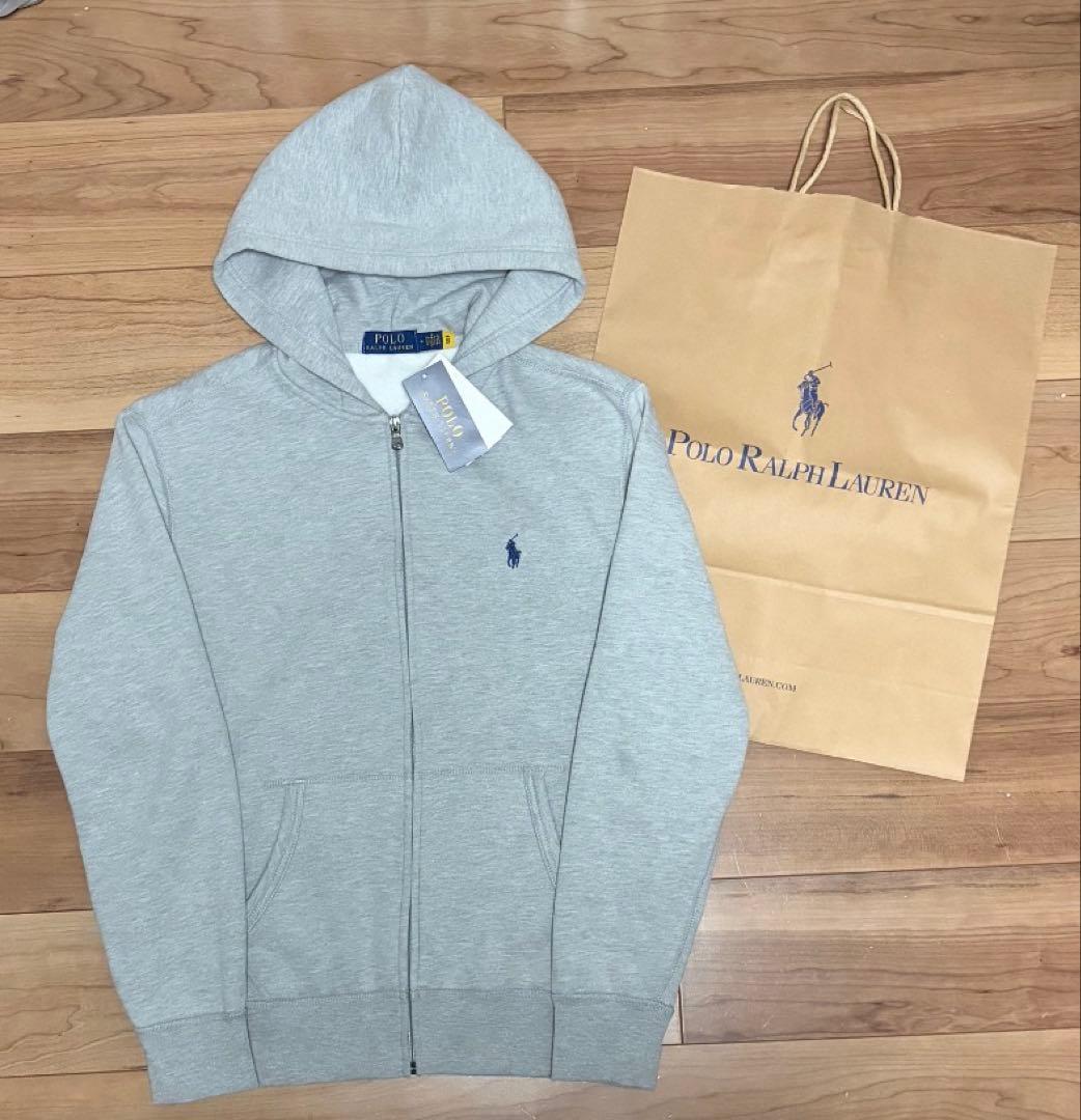 【新品同様】Polo Ralph Lauren グレー ジップパーカー