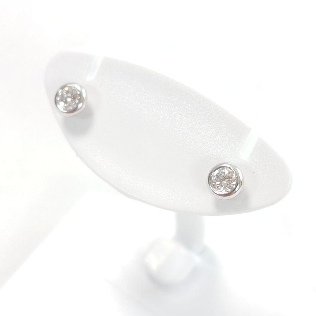 【美品】ティファニー Pt950 バイザヤード ダイヤモンド ピアス 7015