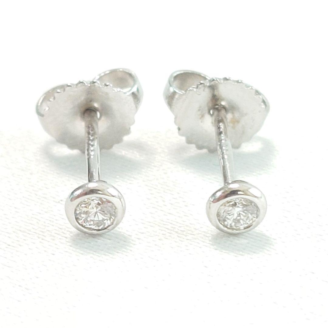 【美品】ティファニー Pt950 バイザヤード ダイヤモンド ピアス 7015