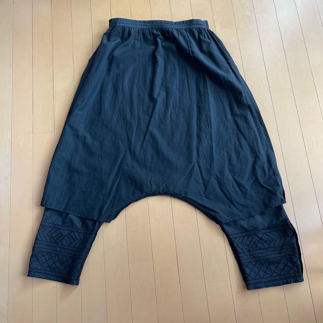 HOUSE OF LOTUS サルエルパンツ　裾刺繍　シルク100%