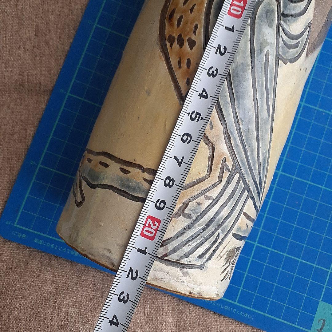 やちむん宮城須美子さん作品花瓶　珍しい絵付け