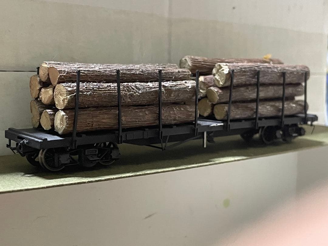 1/87 12mm モデルワーゲン長物貨車チキ3000 完成品　材木搭載