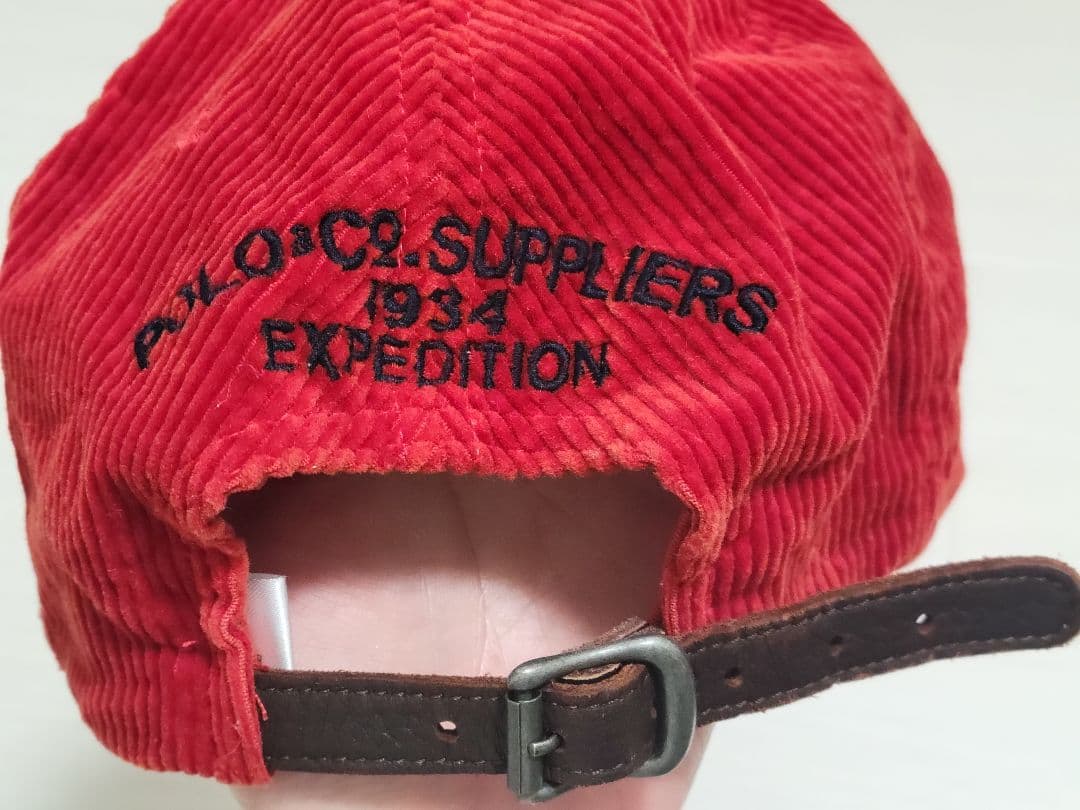 ♡美品♡90s ポロ ラルフローレン コーデュロイ キャップ 赤 ヴィンテージ