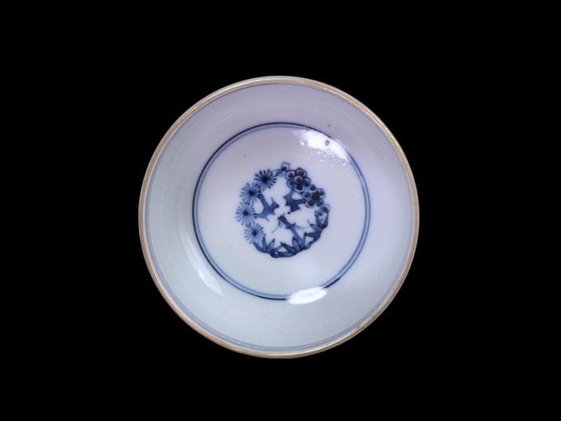 九谷　金襴手　窓絵　松竹梅の図　りん茶碗　湯呑　F336AS-fbul