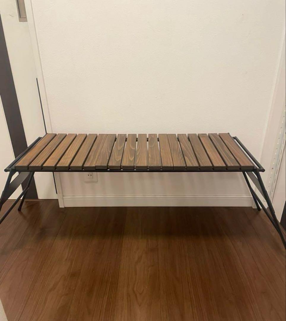 【美品】アイアン工房　アイアンテーブル（細板）＋専用ケース付き