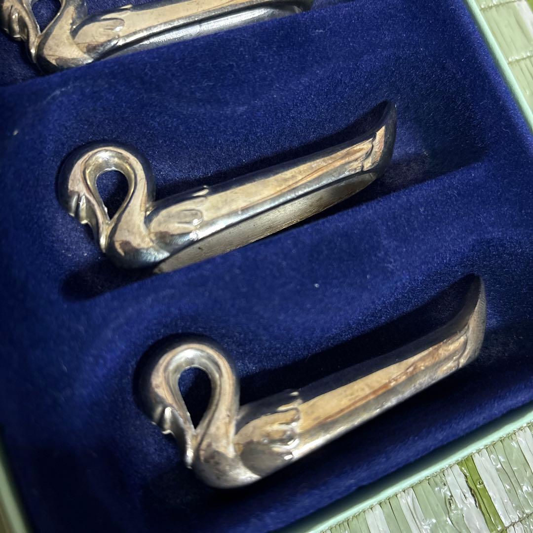 フランス　スワン　白鳥　カトラリーレスト　シルバープレート　6個セット