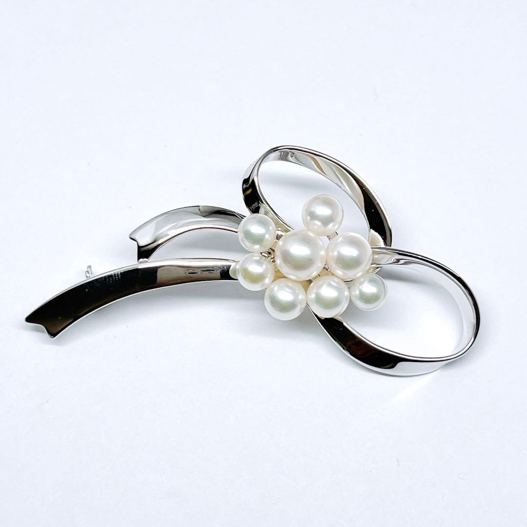 【未使用品】✨MIKIMOTO ミキモト パール　ブローチ　リボン　フラワー