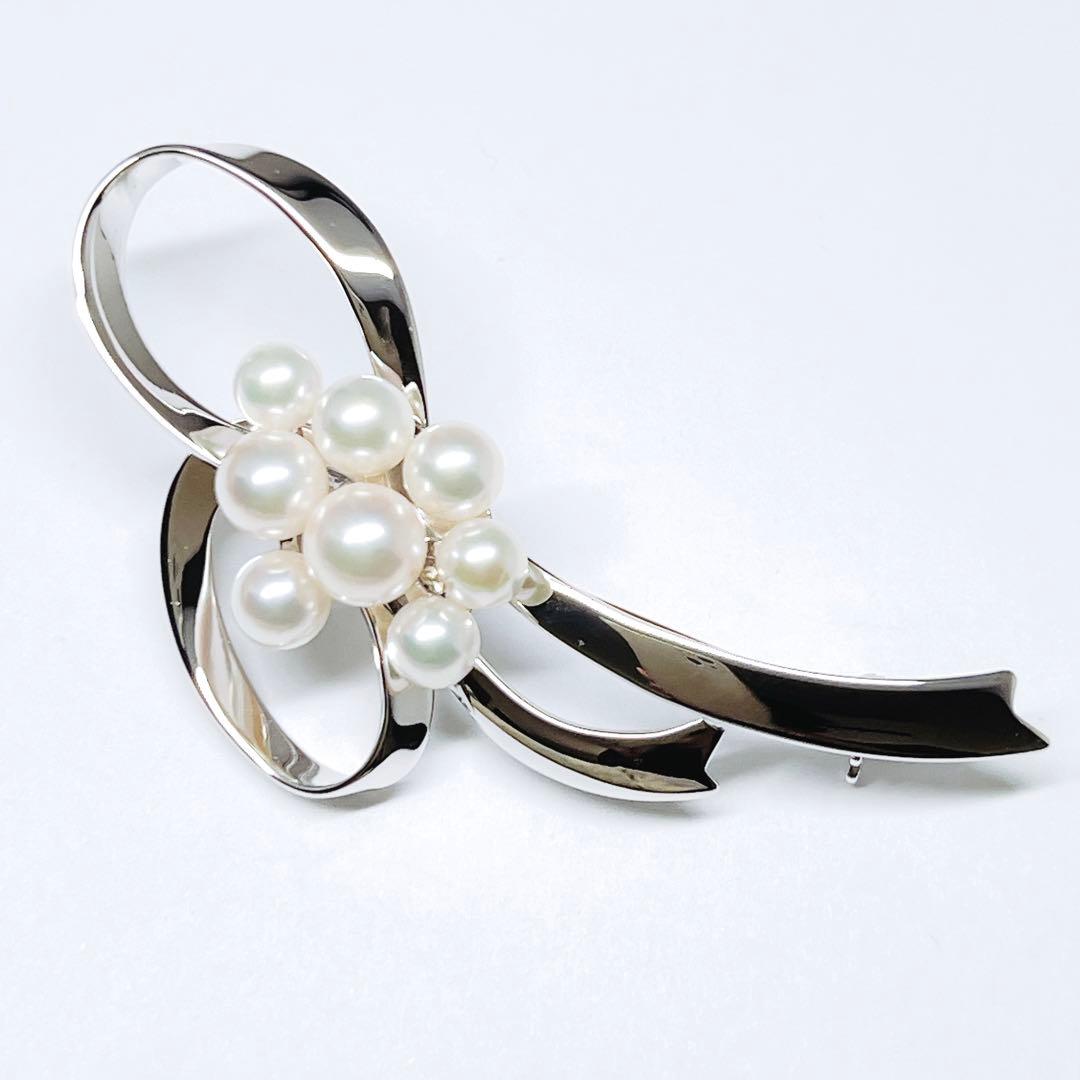 【未使用品】✨MIKIMOTO ミキモト パール　ブローチ　リボン　フラワー