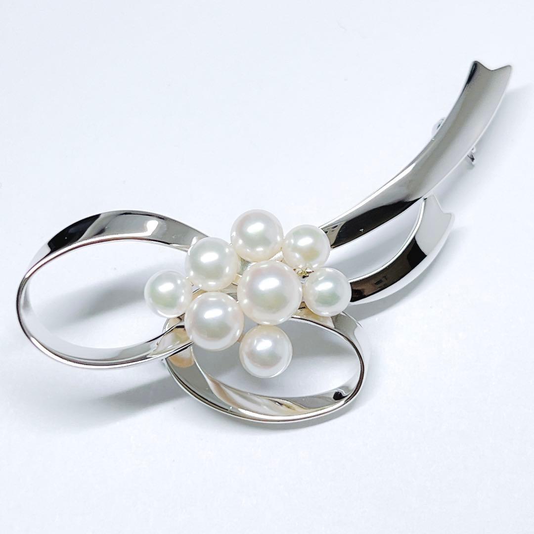 【未使用品】✨MIKIMOTO ミキモト パール　ブローチ　リボン　フラワー