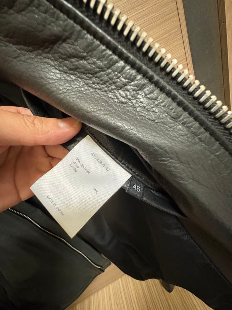 LITHIUM HOMME ブラックレザーシングルライダースジャケット