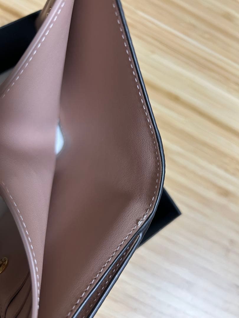 【美品】BONAVENTURA 二つ折り　ウォレット　グレージュ×ベイビーピンク