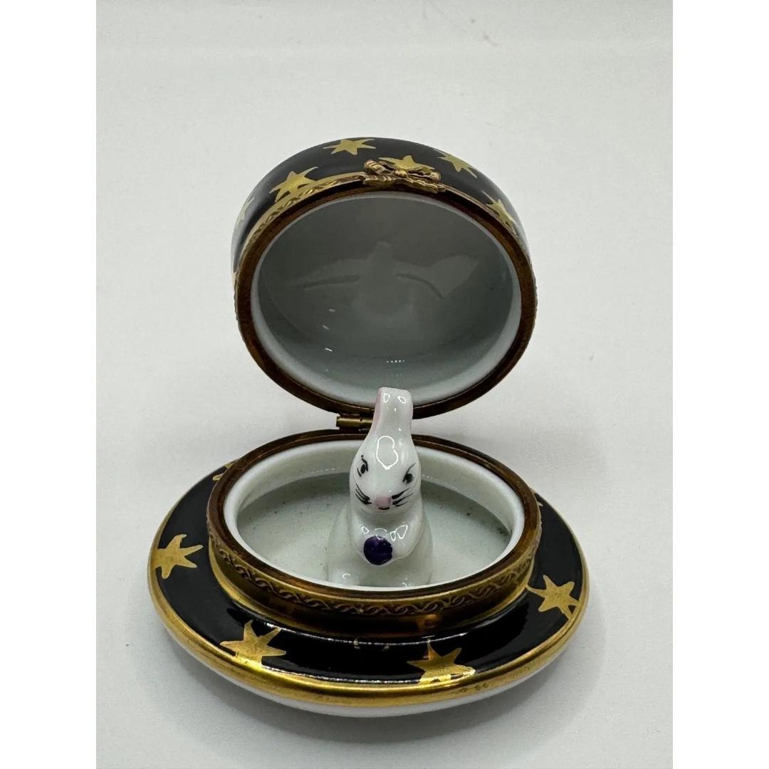 希少 リモージュボックス シルクハット ウサギ LIMOGES