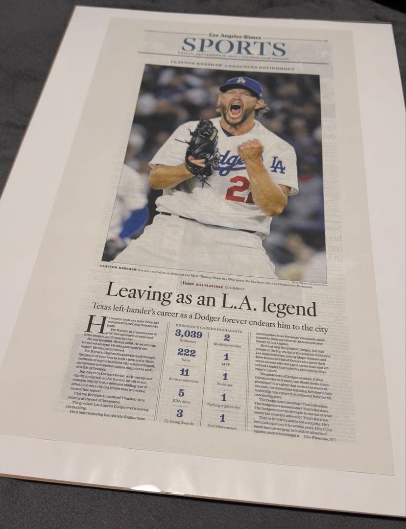 ※専用（12月1日）ドジャース　『クレイトン・カーショウ記念号』スペシャルセット