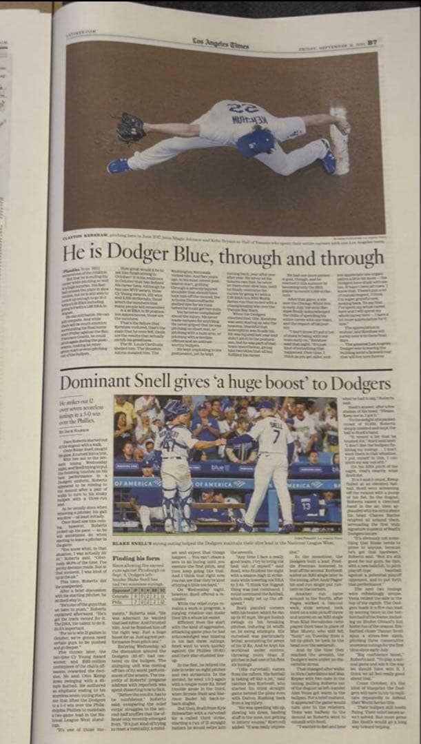 ※専用（12月1日）ドジャース　『クレイトン・カーショウ記念号』スペシャルセット