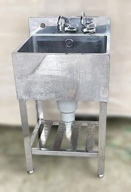 業務用ステンレス製1槽式シンク 流し台 バックガード・水栓付 厨房