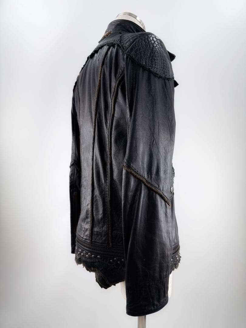 【特注品】14thaddiction レザージャケット クロコダイル調 革ジャン