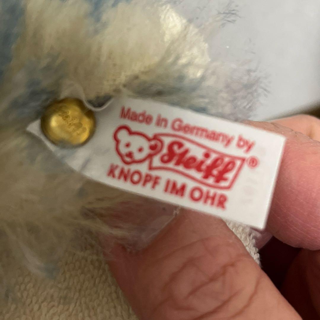 シュタイフ 箱入り ブルー 刺繍 新品未使用 テディベア 限定 白タグ