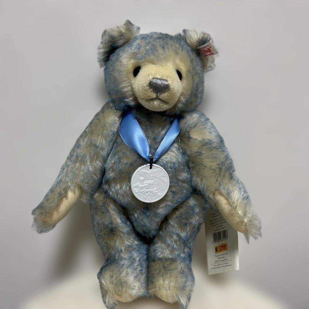 シュタイフ 箱入り ブルー 刺繍 新品未使用 テディベア 限定 白タグ