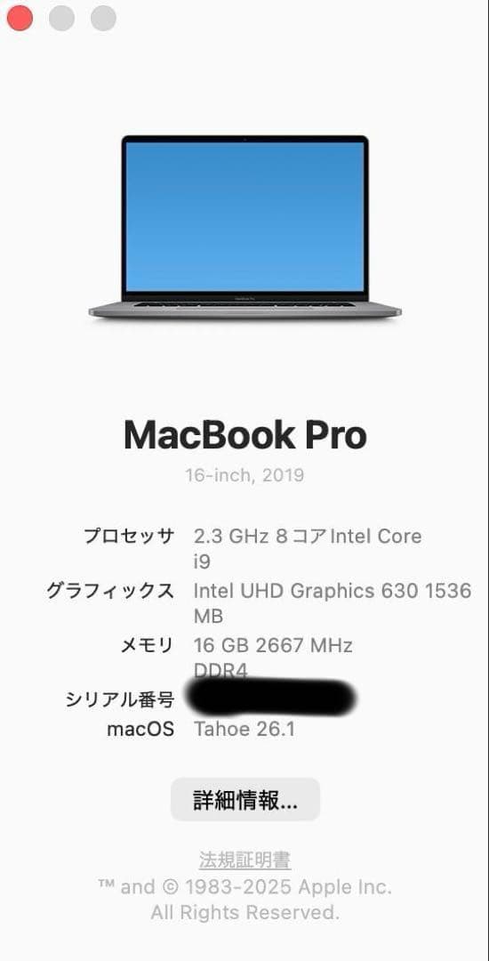 FUKU様★MacBook Pro 16インチ 2019年 1TB
