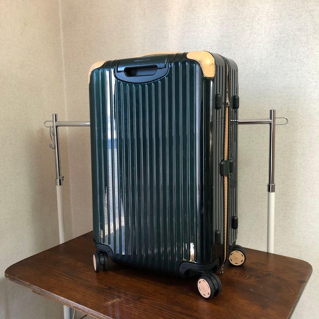 希少 RIMOWA リモワ ボサノバ 70L 4輪 キャリー グリーン レザー